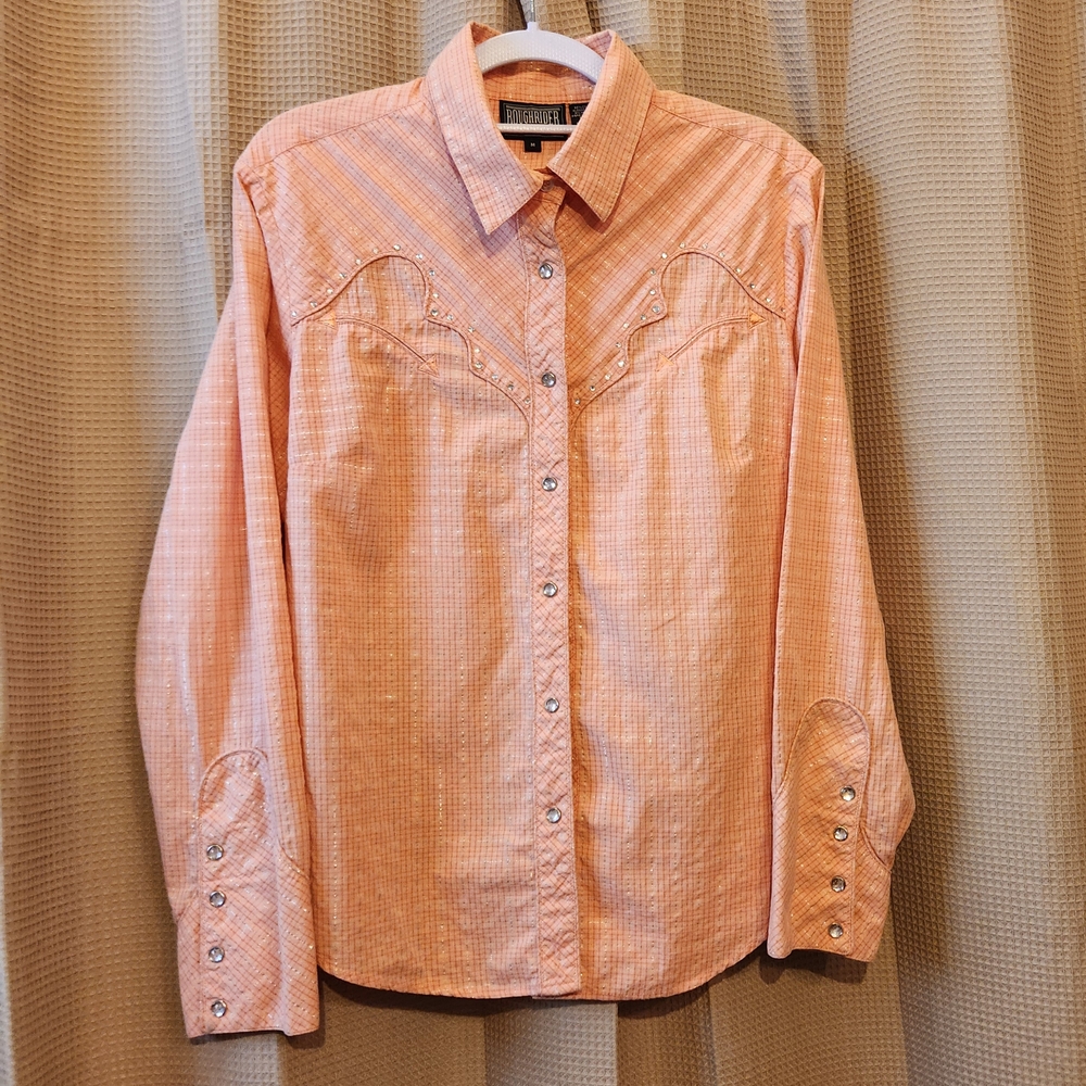 Rodeo Swarovki Crystals Western Concert Barrelracers Peach Roughrider Shirt
